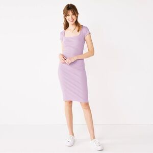 Lavender Women's Nine West Cutout Bodycon Dress ribbed fabric